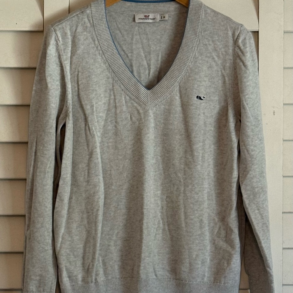 Vineyard Vines Heather Gray V-Neck Sweater